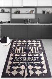 Conceptum Alfombra de Pasillo Negro y Crema 80 x 150 cm